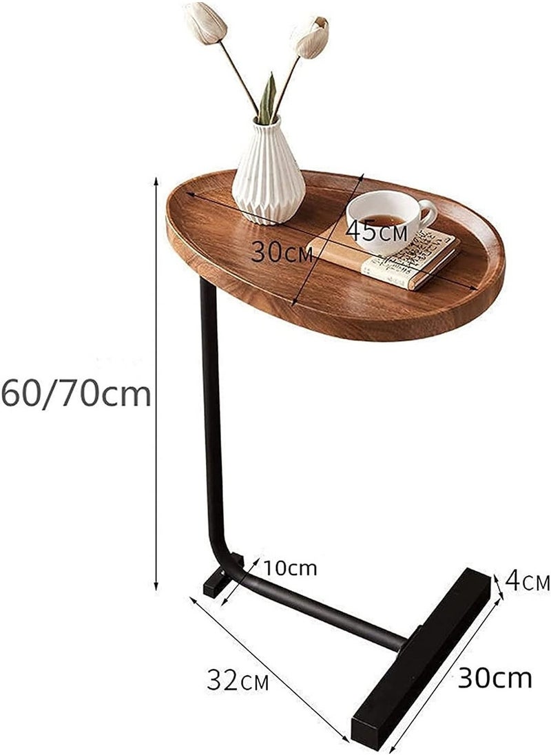 ALCOACH - table Modern and elegant design wooden coffee table small oval coffee table bedroom side tables simple coffee table small side table - Image 1