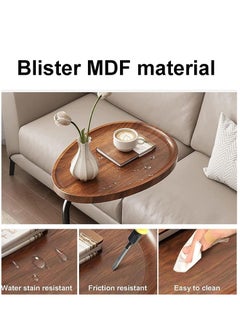 الكوتش طاولات قهوة خشبية ذات تصميم عصري وأنيق طاولة قهوة بيضاوية صغيرة طاولات جانبية لغرفة النوم طاولة قهوة بسيطة طاولة جانبية صغيرة  - Image 3
