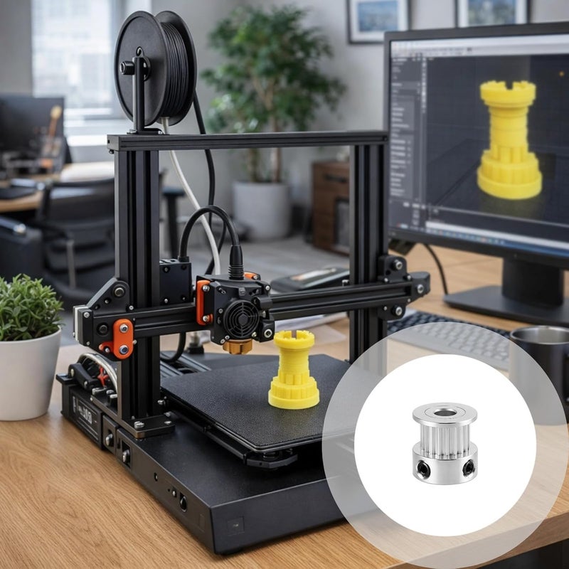 15 Pcs Printer Gt2 Pulley, 20 Teeth Synchronous Wheel, 5 Mm Bore, 6 Mm Belt Width, Aluminum Alloy, CNC and Robotics - Image 3