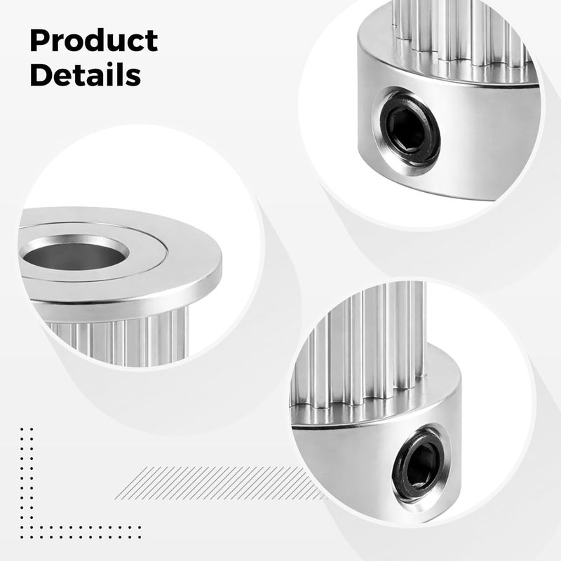 15 Pcs Printer Gt2 Pulley, 20 Teeth Synchronous Wheel, 5 Mm Bore, 6 Mm Belt Width, Aluminum Alloy, CNC and Robotics - Image 5