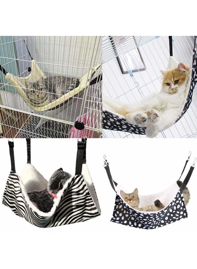 AKIRO Pet Cage Hammock, Pet Hanging Bed Round Dot Tower Zebra Leopard Pattern Warm Pet Hammock, Soft Plush Hanging Pet Cat Bed Mat Winter Warm Cotton for Kitten Cat Cage - Image 3