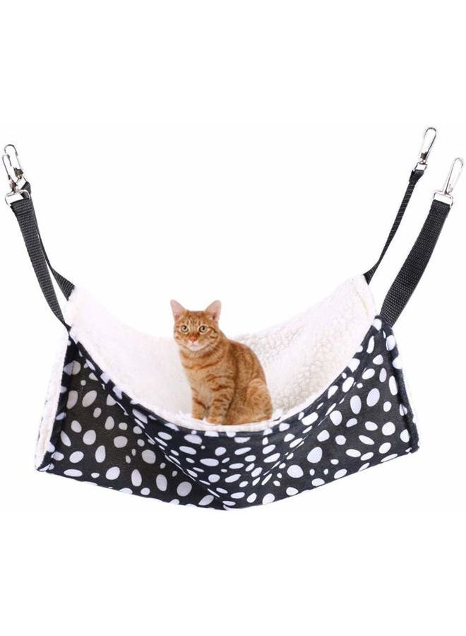 AKIRO Pet Cage Hammock, Pet Hanging Bed Round Dot Tower Zebra Leopard Pattern Warm Pet Hammock, Soft Plush Hanging Pet Cat Bed Mat Winter Warm Cotton for Kitten Cat Cage - Image 1