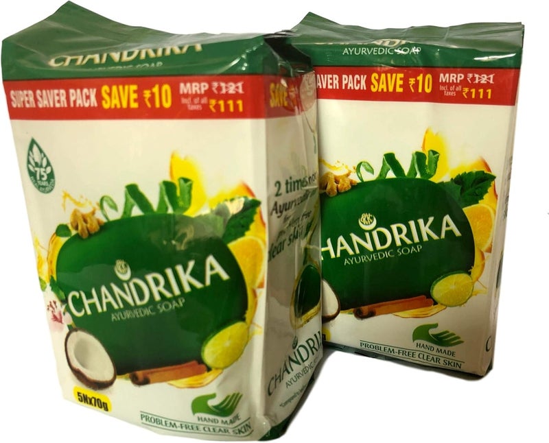 Original Chandrika Herbal Ayurvedic Soap 10 x 75g pack