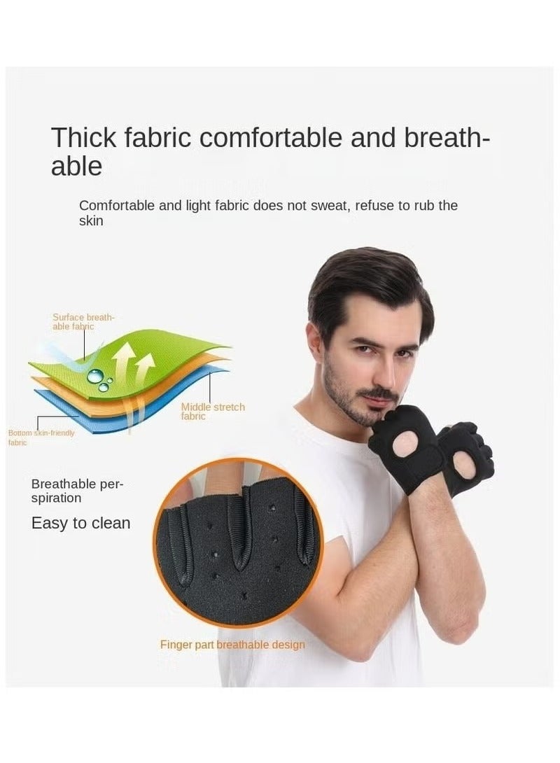 vesus Workout Gloves, with Palm Protection, Semi Finger Training Gloves, Lightweight Gym Weight Lifting Gloves for Men/Women, Breathable Exercise, Black - Image 4