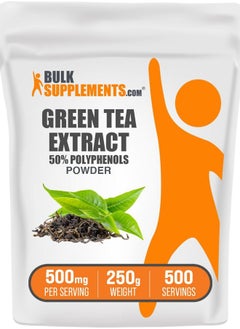 BULKSUPPLEMENTS.COM .com Green Tea Extract Powder - 50% Polyphenol, Green Tea Supplement, Herbal Supplement - Gluten Free, 500mg per Serving, 250g (8.8 oz) (Pack of 1)  - Image 1