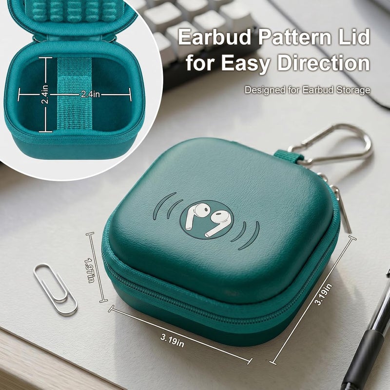 ANKHOH Earbud Case for TAGRY X08 Bluetooth Headphones True Wireless Earbuds 60H, EVA Hard Carrying Bag with Mesh Pocket, Carabiner, Dual Zipper, for Charging Cable and Ear Tips, Case Only - Image 3