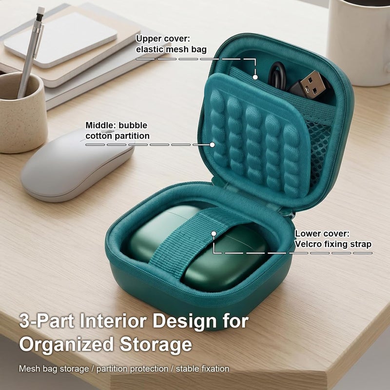 ANKHOH Earbud Case for TAGRY X08 Bluetooth Headphones True Wireless Earbuds 60H, EVA Hard Carrying Bag with Mesh Pocket, Carabiner, Dual Zipper, for Charging Cable and Ear Tips, Case Only - Image 2