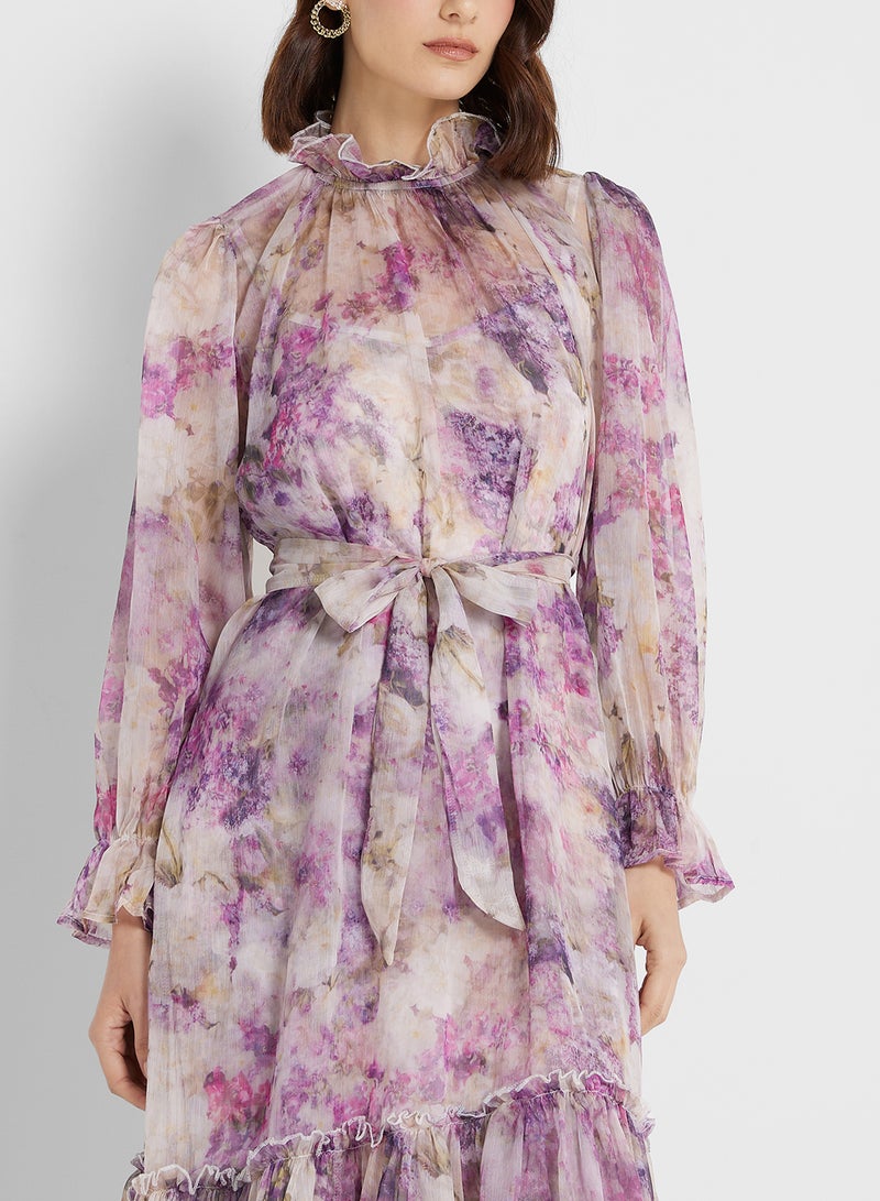 ELLA Floral Chiffon Dress - Image 3