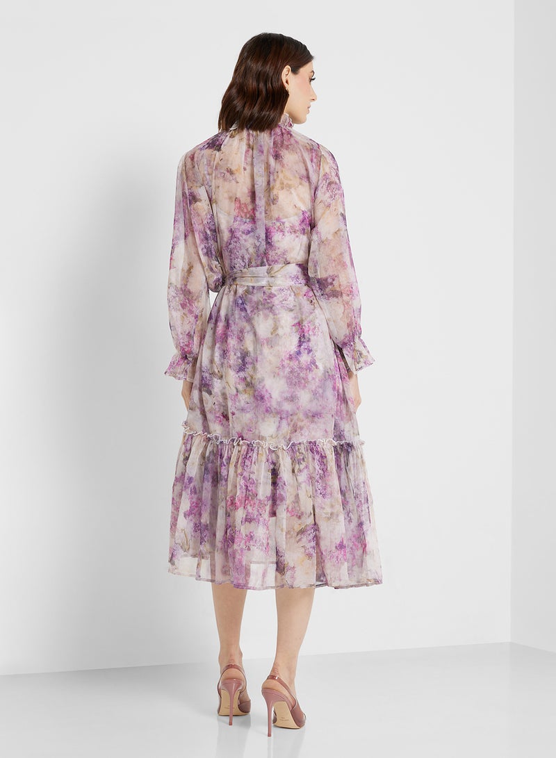 ELLA Floral Chiffon Dress - Image 2