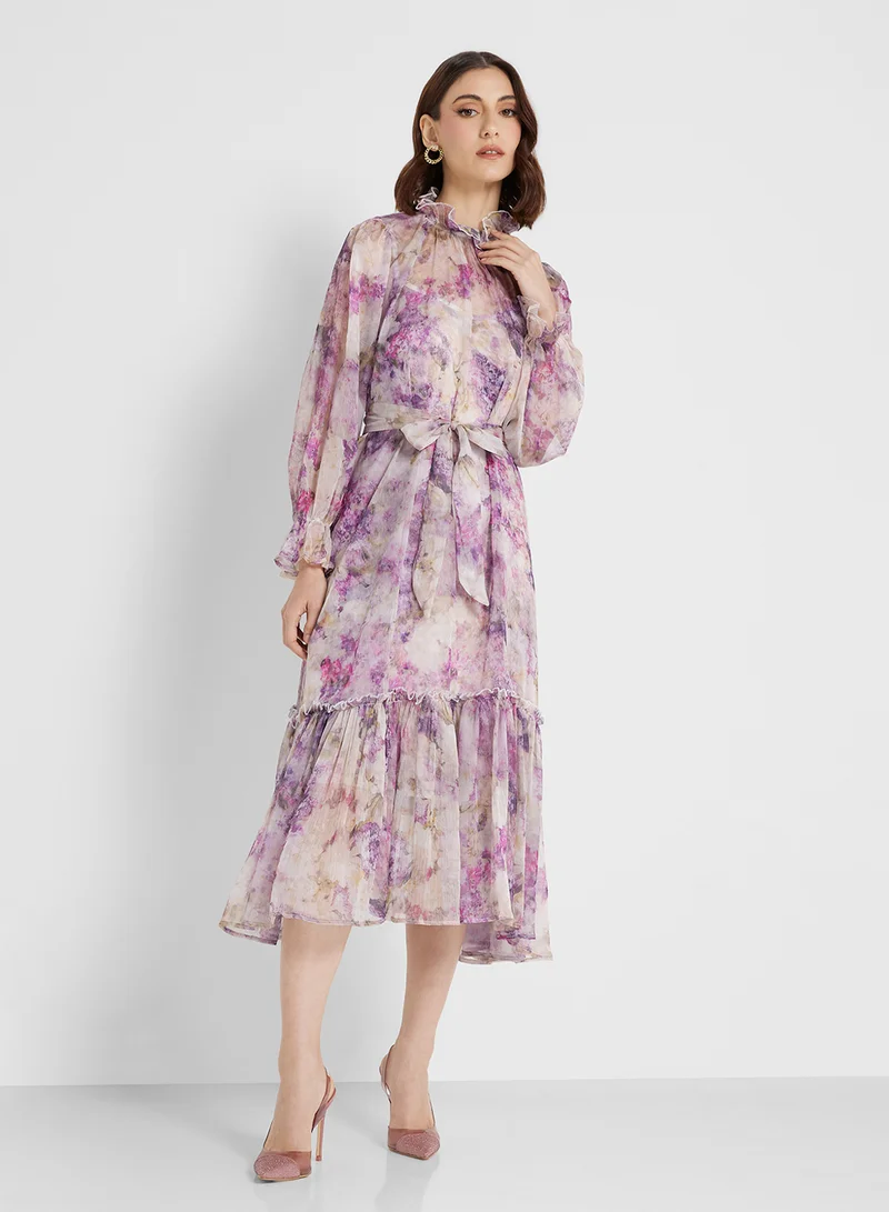 ELLA Floral Chiffon Dress