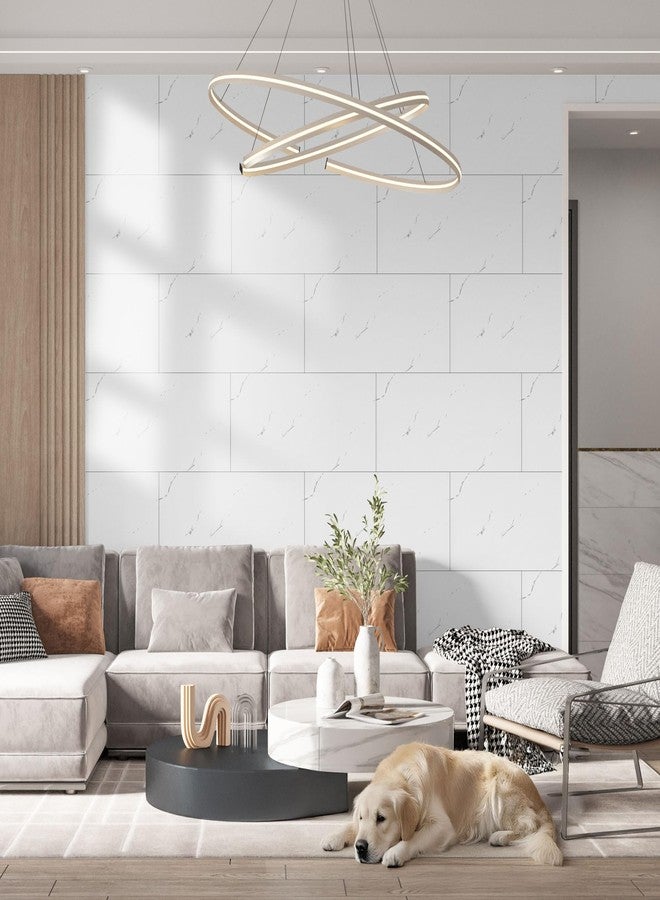 Vieshful 20 Pack 11.8"x23.6" Peel and Stick Backsplash Wall Panels, Self Adhesive Waterproof Back Splash Marble Tiles for Kitchen Bathroom, TV Walls, Living Room White (Not Real Tiles) - Image 5