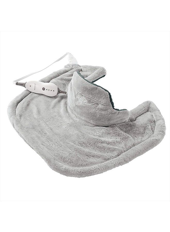 Sunbeam Heating Pad for Neck and Shoulder Pain Relief with Auto Shut Off and Moist Heating Option, 22 x 19", Grey - Image 1