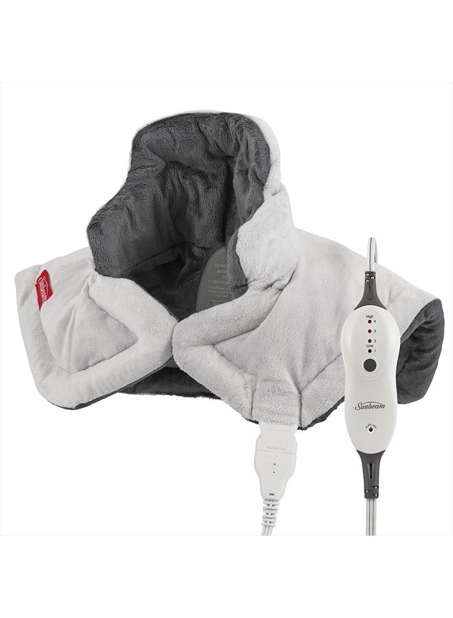 Sunbeam Heating Pad for Neck and Shoulder Pain Relief with Auto Shut Off and Moist Heating Option, 22 x 19", Grey - Image 3