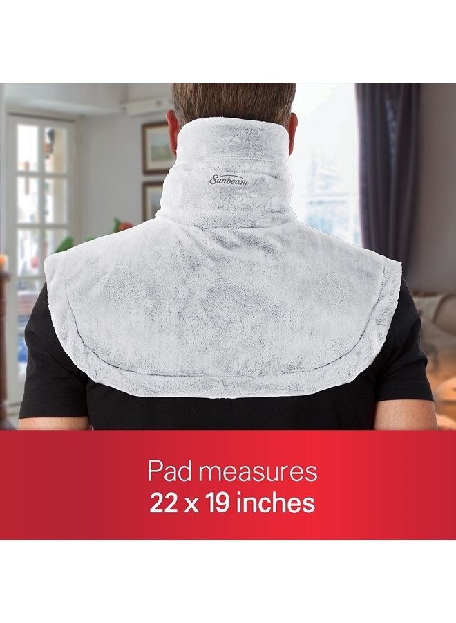 Sunbeam Heating Pad for Neck and Shoulder Pain Relief with Auto Shut Off and Moist Heating Option, 22 x 19", Grey - Image 5