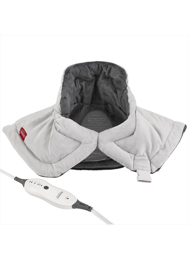 Sunbeam Heating Pad for Neck and Shoulder Pain Relief with Auto Shut Off and Moist Heating Option, 22 x 19", Grey - Image 2