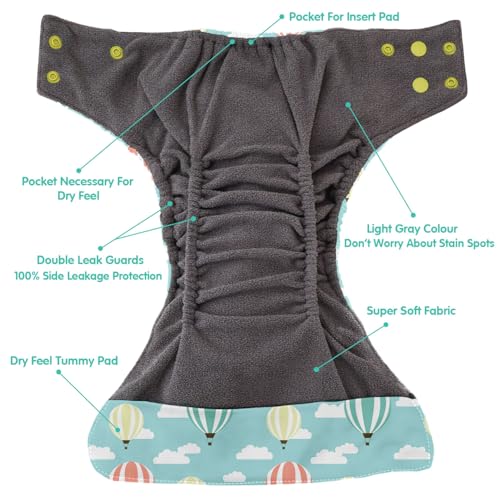 1st Step Reusable Baby Diaper Pants (5–18kg) | Washable Cloth Diaper with Bamboo Insert | 300+ Uses | Adjustable Fit with Snap Buttons | High Absorbency, Quick Dry, Leak-Proof & Stain Resistant - Image 3