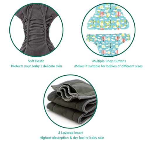 1st Step Reusable Baby Diaper Pants (5–18kg) | Washable Cloth Diaper with Bamboo Insert | 300+ Uses | Adjustable Fit with Snap Buttons | High Absorbency, Quick Dry, Leak-Proof & Stain Resistant - Image 4
