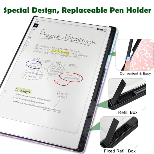 Aippdo Case for Remarkable Paper Pro Tablet 11.8" (Released in 2024), Hard Back Shell Protective Book Folio Cover with Built-in Pen Holder, with Auto Sleep/Wake Function. - Image 3