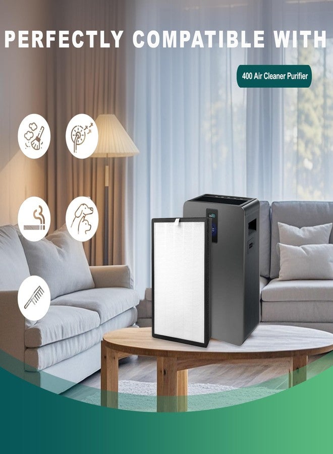جود تو يو فلتر بديل لجهاز تنقية الهواء HEPA 400، متوافق مع جهاز تنقية الهواء Puroair 400، 3 في 1 كربون نشط عالي الكفاءة، عبوة من قطعتين - Image 2
