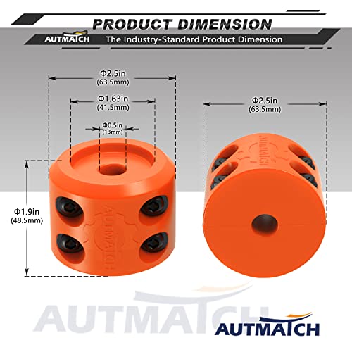 AUTMATCH Winch Cable Hook Stopper (2 Pack), Silicone Rubber Winch Stopper for Wire & Synthetic Rope, Winch Line ATV UTV, Shock Absorbent, Prevent Pulling Bounce and Abrasion, Orange - Image 4
