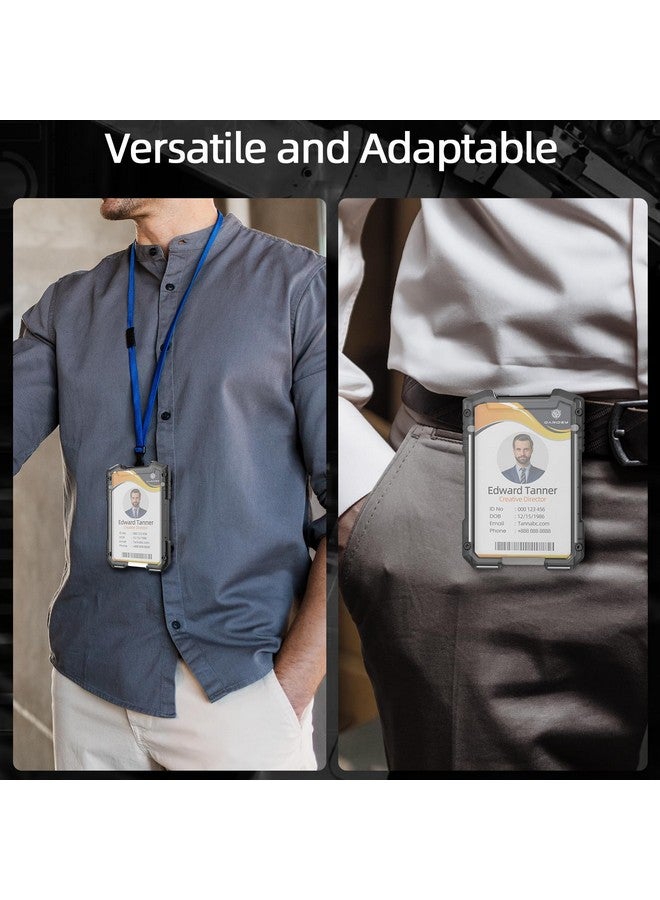 Oaridey Carbon Fiber Badge Holder/Id Card Holder/Portable Travel Wallet With Manganese Steel Clip Heavy Duty Vertical Clear Id Holder For Work Id Credit Cards - Image 3