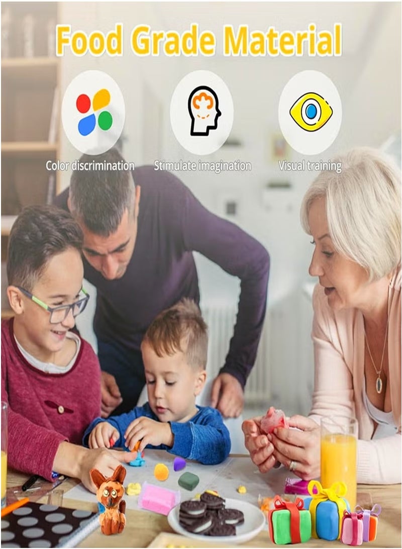 بيتوبي 48 الألوان المطاطية مع 9 أدوات النقش، الطين الجاف الهوائي فائقة الخفيفة، نموذج مجموعة الطين، DIY تعليم الأطفال الطين المطاط - Image 5