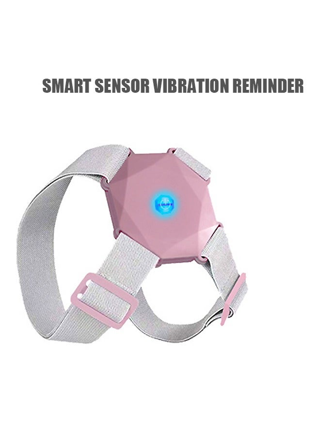 Generic Intelligent Induction Posture Corrector Back Braces 400mAh, Adjustable Nylon Vibration Remind Humpback Correction Belt, Upper Back Brace Belt Back Support Corset (Pink)  - Image 4