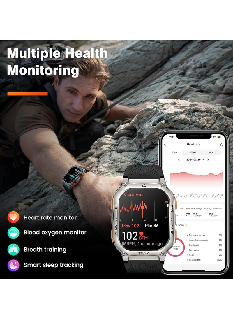 KOSPET Tank M3 Ultra Smart Watch with GPS, 50M Waterproof(silver) - Image 3