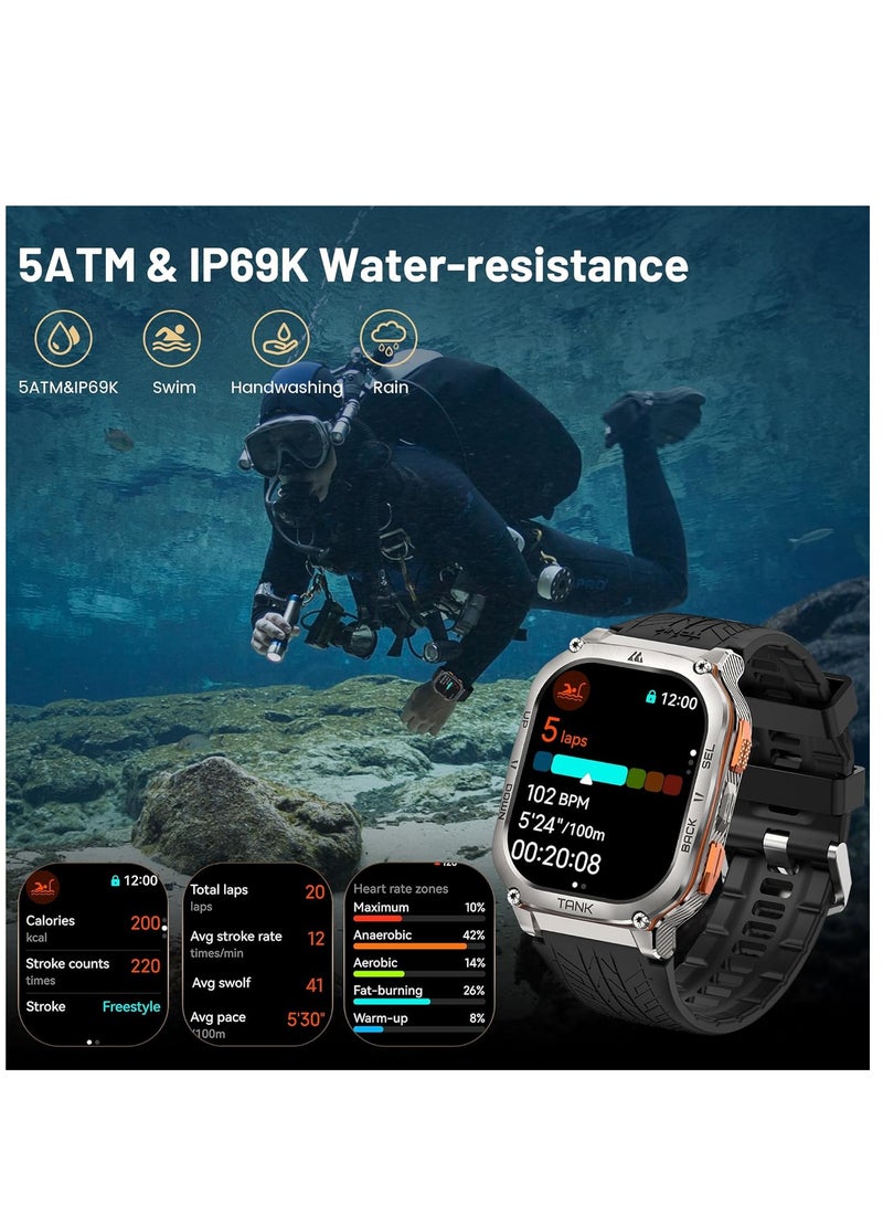 KOSPET Tank M3 Ultra Smart Watch with GPS, 50M Waterproof(silver) - Image 5