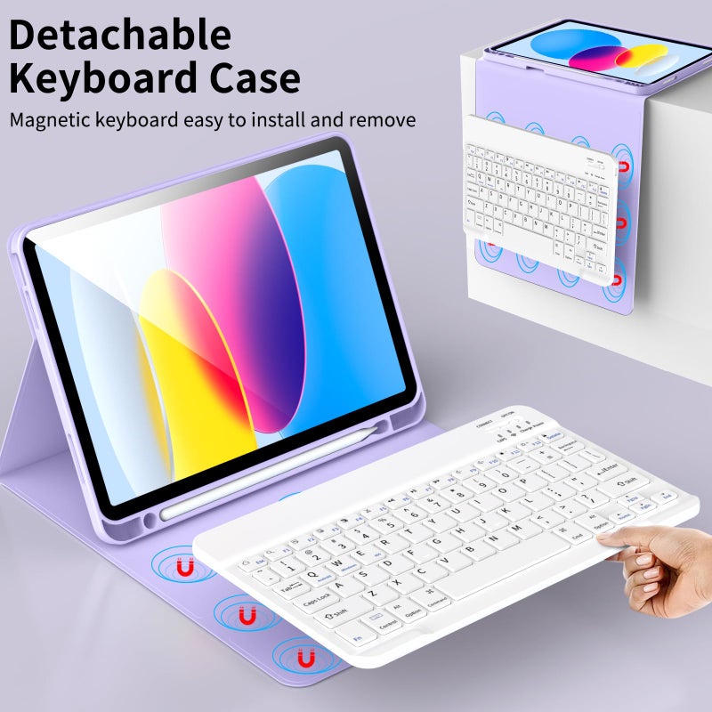 Tablet Case Bluetooth Keyboard Protective Case Magnetic Keyboard Protective Case For iPad10 Generation 10.9 inch 2020/ipad11(2025)A16 - Image 3