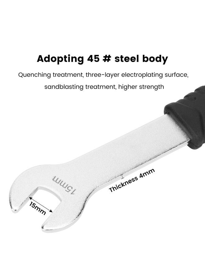 Oumers Bicycle Pedal Wrench, Long Handle Bike Pedal Spanner 15 mm Bike Pedal Remover Wrench Cycling Pedal Wrench for Mountain Bike MTB BMX Maintenance - Image 2