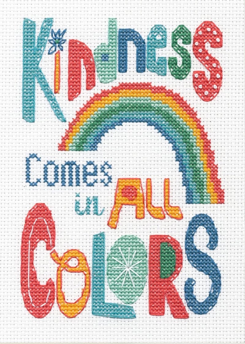 Dimensions Kindness Matters Counted Cross Stitch Kit, 14 Ct. White Aida Cloth - Image 1