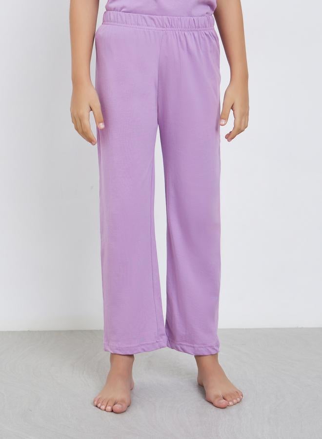 Styli Girls Lilac Cotton T-Shirt and Pyjama Set - Image 5