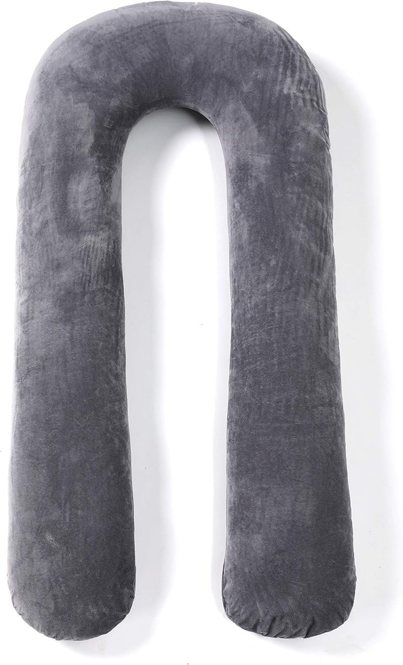 EVOLIVE Shaped Down Alternative Filled Body Pillows Pregnancy Pillow with Removable Micrormink Cover 55 Lx27 Wx7 H UShaped - Image 5