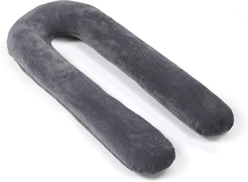 EVOLIVE Shaped Down Alternative Filled Body Pillows Pregnancy Pillow with Removable Micrormink Cover 55 Lx27 Wx7 H UShaped - Image 4