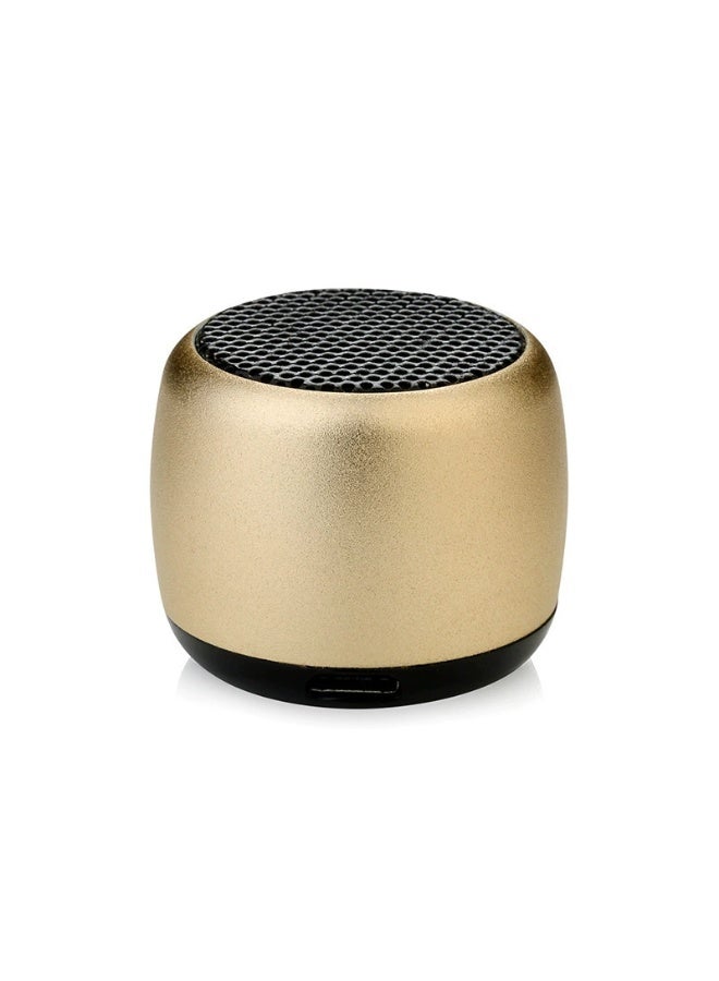 Mini Speaker Portable Bluetooth Speaker Mini Wireless Speaker with HD Sound, Deep Bass and 360° Surround Audio, Small Metal Bluetooth Speaker Compatible with Phone, Tablet and PC, Compact Outdoor Travel Speaker for Home, Hiking and Biking – Gold - Image 1