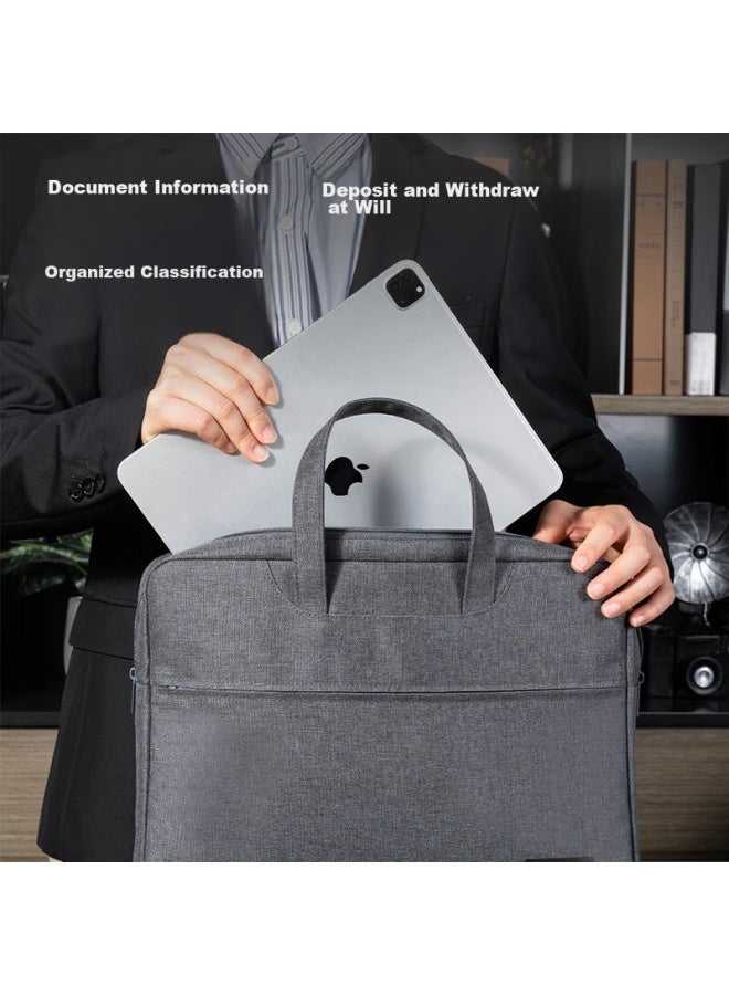 ديلي Deli Wide 3d حقيبة يد للمكتب/حقيبة مؤتمرات/حقيبة أعمال/حقيبة وثائق/حقيبة أوراق، رمادي - Image 3