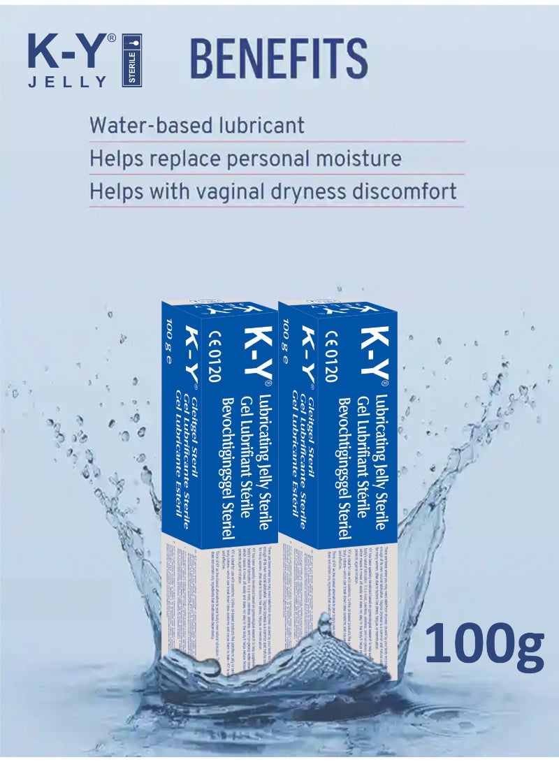 KY Water-Based Lubricating Gel for Men & Women, 100g Tube Pack Of 2