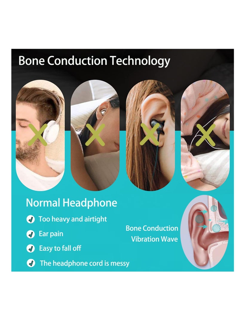 Excefore Pillow Speaker Bone Conduction Stereo, Bluetooth Wireless Music Sleep Headphones, Insomnia White Noise Machine for Side Sleepers, for Sleep Aid Under Sleep Pillow, for Adults and Baby - Image 2