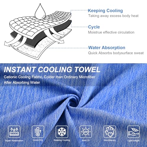 Pleneal Cooling Towels - 6 Pack Cooling Towel (40"x12"), Ice Gym Towels for Working Out, Microfiber Cooling Towels for Neck and Face, Yoga Towel for Home Gym, Workout & More Activities - Image 5