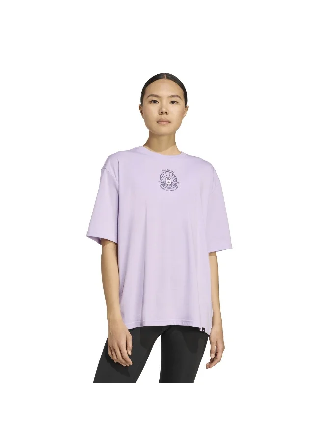 Adidas Adidas W Str G T Purple Graphic Tee (Short Sleeve) T-Shirts For Women