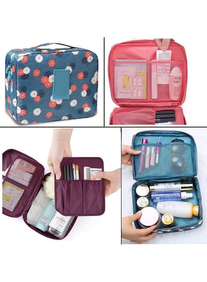 PRISMAXIC Travel Organizer Bag Accessory Zipper Toiletry Portable Cosmetic Makeup Case Travelling Storage Pouch for Women Inner Ware Make Up Brush Kit Holder- Multicolor - Image 3