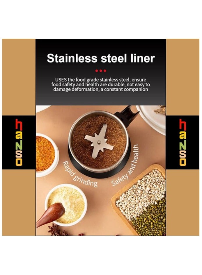 سوكاني مطحنة قهوة بليند بمحرك قوي 500 وات من سوكاني، ستانلس ستيل، سعة 200 مل، غطاء كوب شفاف، سرعتين، مناسبة لحبوب القهوة والتوابل الجافة، حماية من الحرارة الزائدة، SK-164 - Image 5