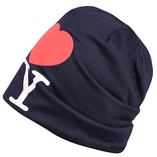 FabSeasons Solid Blue Cotton Slouchy Beanie Cap for All Seasons - Image 3