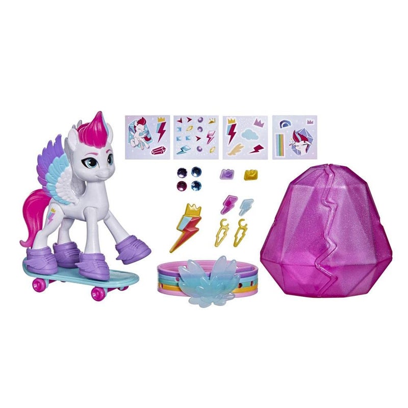 my little Pony My Little Pony: A New Generation Movie.Crystal Adventure Zipp Storm. 3 Inch White Pony Toy With Surprise Accessories, Friendship Bracelet, Multicolour, F2452 - Image 1
