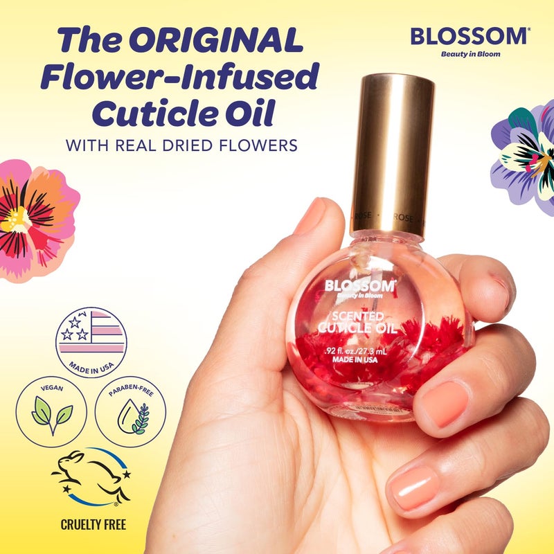 Blossom Cuticle Oil for Nails, Hydrating, Moisturizing, Scented Nail Oil Cuticle Care, Infused with Real Flowers, Made in USA, 0.5 fl. oz, Amazon Exclusive, Lemon Cookie - Image 3