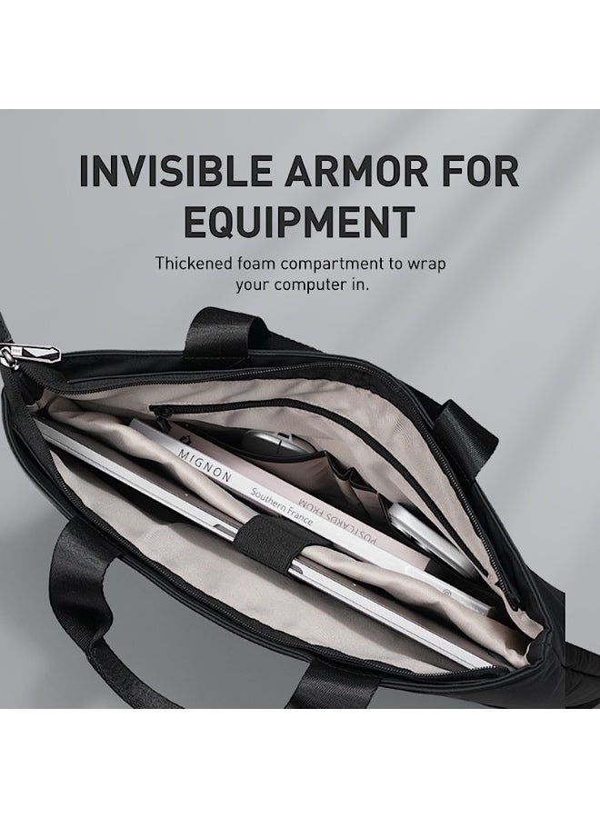 Mark Ryden MR-208-D Laptop Bag 15.6 Inch, Waterproof Oxford Fabric, 360° Protective Foam Compartment, Anti-Collision Design, Multi-Pocket Organizer, Reinforced Leather Handles, Lightweight 0.63 kg – Black - Image 4