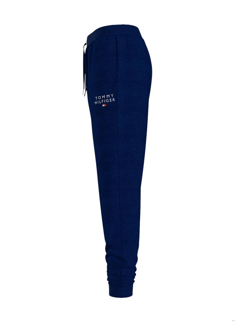 TOMMY HILFIGER - Women's TH Original Cuffed Lounge Joggers - Cotton, Blue - Image 1