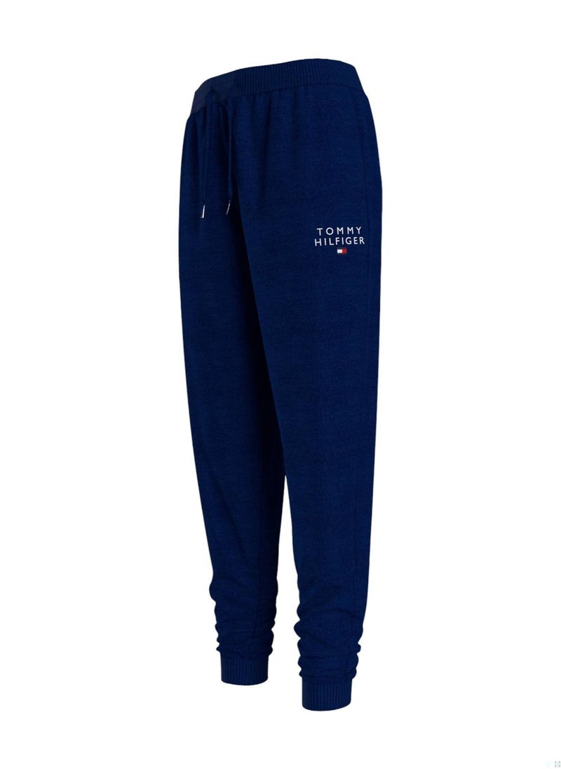 TOMMY HILFIGER - Women's TH Original Cuffed Lounge Joggers - Cotton, Blue - Image 1