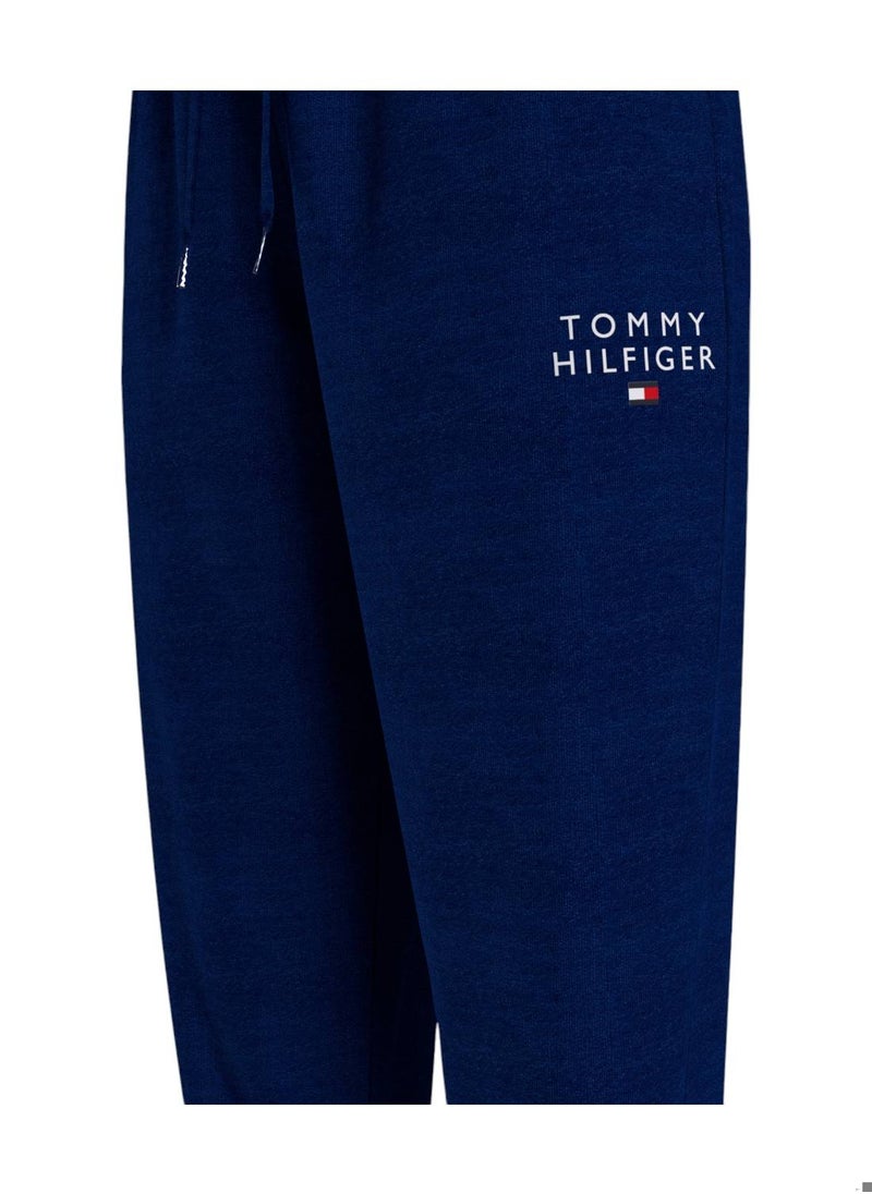 TOMMY HILFIGER - Women's TH Original Cuffed Lounge Joggers - Cotton, Blue - Image 1